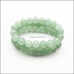 Other Loose Beads Jewellery 10Mm Green Aventurine Bracelet,Gemstone Bracelet,Aventurine Round Beads,Elastic Bracelet,Good Luck Bracelet Drop D