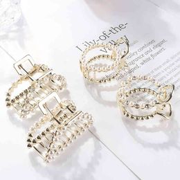 Hair Accessories Jewelry Elegant Ball Head Metal Claw Diamond Inlaid Pearl Headdress Korean Version Grab Clip Dish Bath