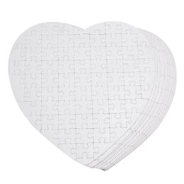wholesale Sublimation Blank Heart Puzzles DIY Puzzle Paper Products Hearts love Shape Transfer Printing Blanks Consumables Child Toys Gifts