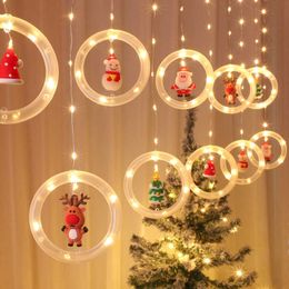 live christmas decorations NZ - LED Holiday Light Christmas Decoration Lamp Room Decor Garland New Year Live Background String Santa Decoration Accessories H1020