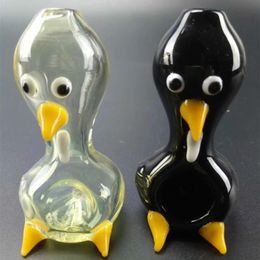 Vintage Penguin Style Glass bong water Smoking Pipe hookah For Tobacco Accessories Thick HandBlown VG015