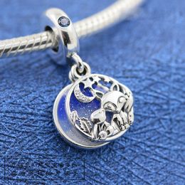 925 Sterling Silver Fox & Rabbit Dangle Charm Bead Fits European Pandora Style DIY Jewelry Bracelets