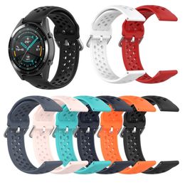 20mm 22mm Silicone Watchband Strap for Huawei Samsung Galaxy Watch 42mm 46mm Active2 40/44 Gear S3 Straps Band for Huami Active 2