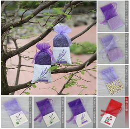 Purple Cotton Organza Lavender Sachet Bag DIY Dried Flower Sachet Bags Wardrobe Mouldproof Gift Bag Fragrance Bag