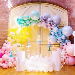135 Stück Regenbogen Macaron Luftballons Garland Arch Kit Pastell Babyparty Geburtstag Brautdusche Eis Kinder Party Dekor Luftballons 210626
