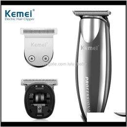 Oil Head Carved Salon Professional Hair Clippers Barber Shop 10W Rechargable Shaver Electric Hair Trimmer Silver Km-701 Bhun0 Jtice
