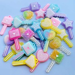 20pcs New Mixed fund simulation key Lock head Flatback Resin Kawaii Cabochons DIY Hang ornaments with holes F71 210607