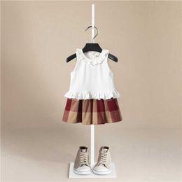 1-5 Years GirlsS Triped Dress 2020 Summer Sleeveless Bow Ball Gown Clothing Kids Baby Princess Dresses Children Clothes Q0716
