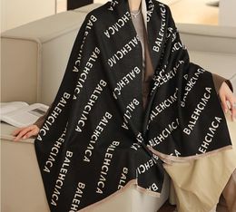 Korean version of the new autumn and winter letter warm scarf female double-sided thickening fashion bib dual-use air conditioning shawl