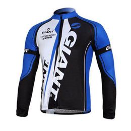 Pro Team GIANT Cycling Long Sleeve Jersey Mens MTB bike shirt Autumn Breathable Quick dry Racing Tops Road Bicycle clothing Outdoor Sportswear Y21042207