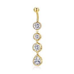 Fashion Crystal Belly Button Rings Navel Ring Zircon Drop Dangle Women Men Body Piercing Jewellery Accessories