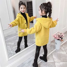 autumn Girls Hooded Coat Elegant Baby Girl Jackets And Coats Thick Warm Kids Outerwear Clothes Girls Coat H0909