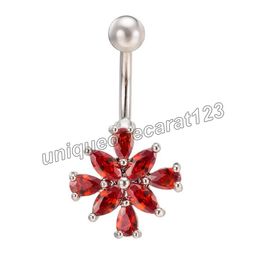 high quality body piercing jewelry Australia - High Quality CZ Flower Sexy Belly Button Ring Dangle Piercings Navel Rings Crystal Dancing Accessories Women Piercing Body Jewelry for Women