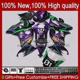 Motorcycle Fairings For KAWASAKI NINJA ZX 10R ZX10 10 R 1000 CC ZX10R 08 09 10 Body 56No.44 1000CC ZX1000C Dark Purple ZX-10R 2008 2009 2010 ZX1000 08-10 Bodywork Kit