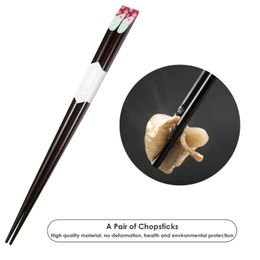 Chopsticks 1 Pair Classic Natural Log Non-slip Sushi Kitchen Wooden Printing Environmental Protection