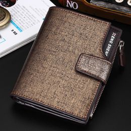 Wallets Men's Wallet Short Zipper Coin Purse Male Large-capacity Hasp Pu Leather Card Holder Fashion Trendy Business