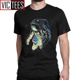 Space Ethereum Men's T Shirt Stars Galaxy Sci Spacesuit Spaceman Astronaut T-Shirt 100 Percent Cotton Oversized 210706