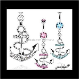 & Bell Body D0438 The Anchor Style Button Rings Mix Colors Navel Belly Ring ,Body Piercing Jewelry Drop Delivery 2021 Missl
