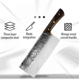 Handmade Forged Chef Knife 8 Inch High Carbon Steel Chinese Butcher Kitchen Sharp Claver Boneing Cooking Home Outdoor for Restaurant