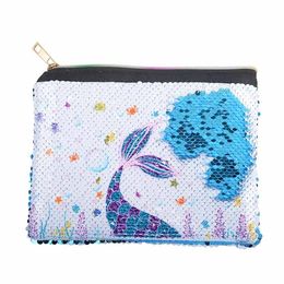 Fashion Sequined Christmas Make Up Bags Women Cosmetic Bag Case Zip Handbag Phone Bags Organizer Storage Pouch Toiletry Wash Accessories