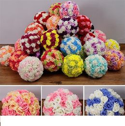 15/17/20CM Wedding silk Pomander Kissing Ball ball decorate flower artificial for garden market decoration