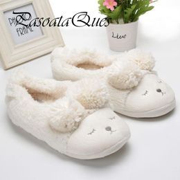 Slippers Winter Home Women House Shoes For Indoor Bedroom Warm Plush Adult Cute Animal Cartoon Flats