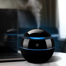 Ultrasonic Air Humidifier Wood Essential Aroma Oil Diffuser With LED Light Electric Aromatherapy Mist Maker 210709