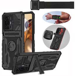 Military Grade Heavy Duty Wristband Armband Sport Cases Shockproof For RedMi Note 9 10 11 11T Pro 9A 9C XiaoMi 11i POCO M3 M4 X4 OPPO A15 A16 A16S Realme C15 C21 C20 C21 C17