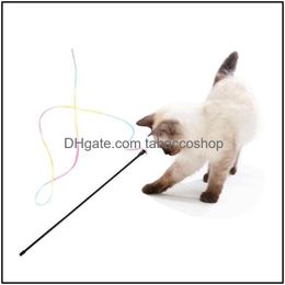 Cat toys Supplies Pet Home Garden ACCESSOIRATION DU COLORF DRONNE COLOF TEAT TEASER CHATTEN Stick Interactive Plastic Fishing Drop Livrot 2021 J