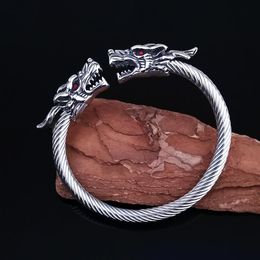 Bangle Stainless Steel Wolf Bracelet Jewelry Fashion Accessories Viking Men's Wristband Cuff Female