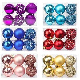 6 CM 6 pcs Christmas Ball Xmas Tree Decor Happy New Year 2022 Gifs Ornament Navidad 2021 Christmas Decoration for Home