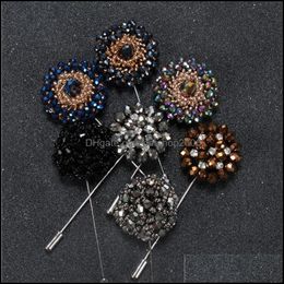 Pins, Brooches Jewelry Handmade 5Pcs/Lot Classic Flower Men And Women Suit Temperament Lapel Pin Deduction Needle Clothing Aessories Drop De