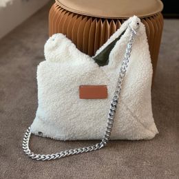 Bucket Bag Handbag Fashion Winter Bags Women Thick Chain Shoulder Crossbody Bag Ladies Plush Bolsa Feminina