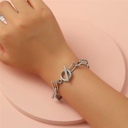 High Quality U Shape Link Bracelets for Women Men Vintage Handmade OT Buckle Heavy Metal Bangles Couple Jewellery Gift