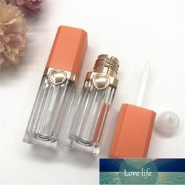 9ML Empty Lip Gloss Tubes Square Orange Lid Clear Lip Glaze Tube Mini Sample Vials Cosmetic Packing Container Factory price expert design Quality Latest Style