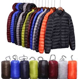 2021 Winter Jacket Men Parkas White Duck Down Coat Male Keep Warm Lightweight Down Puffer Jacket Men Windbreaker Plus Size M-6XL G1108