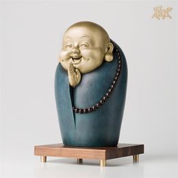 All Copper Ornaments "My Heart Is Happy" Home Crafts Buddha home decoration accessories decor 211105