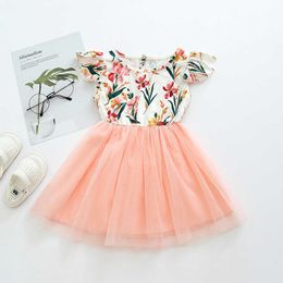 Fashion European and American Kids Flower Dress for Girls Halloween Toddler Princess Costume Lovely Summer Vestido 210529