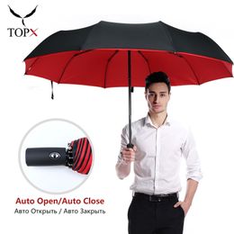 Automatic Double Layer Umbrella Women 3Fold Windproof 10K Men Umbrellas Large Luxury Gift Car Business Umbrella 210320