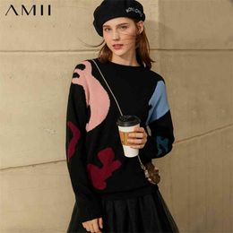 Minimalism Winter Sweaters For Women Fashion Hand-painted 100%wool&Cashmere Thick Women's Sweater Female Tops 12041043 210527