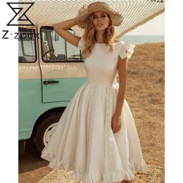 Women Dress Retro White es Butterfly Sleeve Ruffles Vintage High Waist Large Hem Long es Autumn 210513