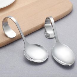 Hotel and Restaurant Use Stainless Steel spoons Canape Shiny Polish Sea Food Serving Spoon with Bendy Handle RH2598