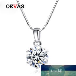 OEVAS 1 Real Moissanite Pendant Necklace For Women Top Quality 100% 925 Sterling Silver Wedding Party Bridal Fine Jewellery Factory price expert design Quality