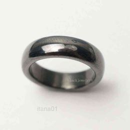 Black Magnetic Hematite Basic Ring Band for Jewlery Necklace Making Accessories Size 7 8 9 10 11 12 13