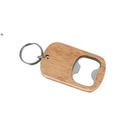 100Pcs/Lot Wooden Bottle Opener Key Chain Wood Unique Creative Gift Can Opener Kitchen Tool Wood Unique Creative Gift RRB12994