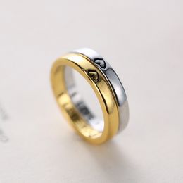 Heart Couple Rings I LOVE YOU Minimalist Silver Gold Color Finger Rings For Women Men Couple Engagement Jewelry Gift Wedding Rings