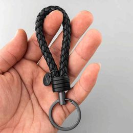 Cowhide Hand Woven Rope Key Chain Pendant Creative Personality Car Ring Schoolbag for Men and Women