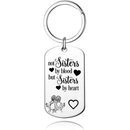 Mental Keychain Keyring not Sister By Blood Friendship Jewellery Gift for Women Girls Gifts