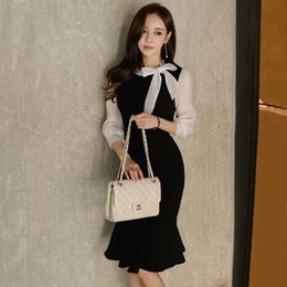 High Quality Summer Women Dress Clothes Han Edition Temperament Sexy Small Thin Waist Fishtail Package Hip Dress 210515