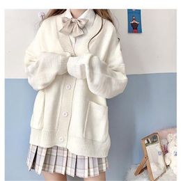 Cardigan Women Solid Oversize Loose Sweaters Student Preppy Sweet Girl Cute Knitwear New All-match Soft